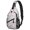Gray Pink Baseball Stitches Pattern, variant on Football Star White Pattern Sling Backpack, Unisex Daily Travel Sling Pack with Side Mesh Pockets, Adjustable Ambidextrous Strap Gift Ideas for Travel Shopping Commuting