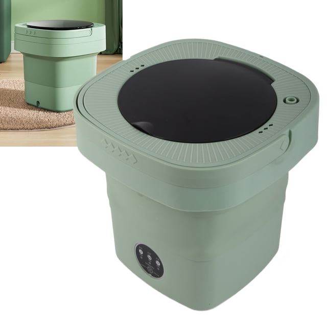 Foldable Washing Machine High Speed Large Capacity Soft Semi Spin Drying for Travel Camping 6.5L