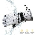 thumbnail image 3 of Dyfzdhu Winter Warm Ski Gloves Snowboarding Water-proof Touchscreen Gloves With Zipper Pocket For Men Women White, 3 of 7