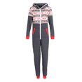 thumbnail image 2 of Christmas Family Matching Pajamas Clothing, Festival Snowflake Pattern One-Piece Hooded Zip-Front Rompers for Dad Mom Children, 2 of 6