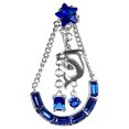 thumbnail image 1 of Belly Navel Ring Reverse Dangle Surgical Steel Blue Star CZ Gems Dolphin 14g, 1 of 5