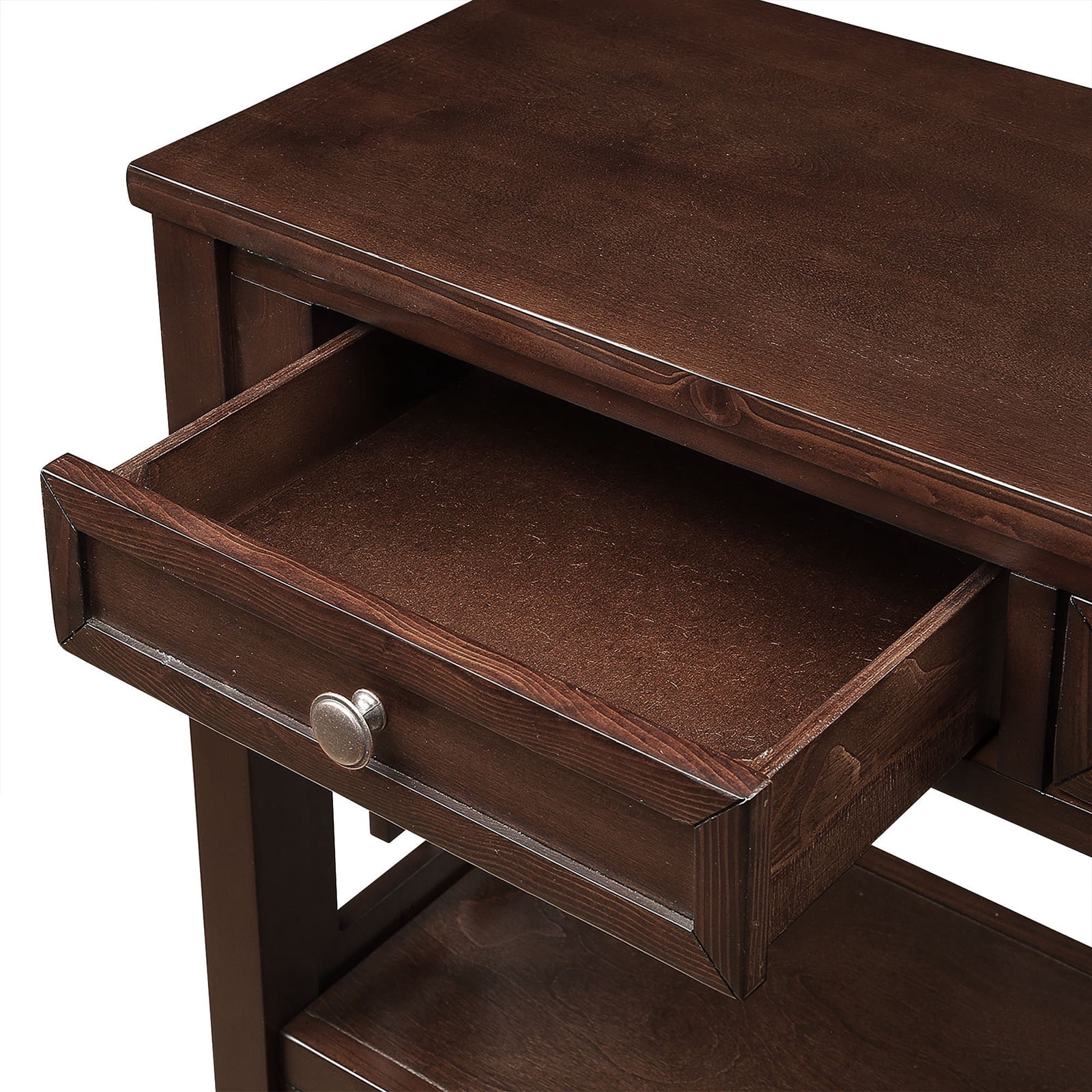36'' Farmhouse Console Table,Pine Wood Entryway Table with 4 Drawers & 1 Storage Shelf for Entryway Living Room Hallway Kitchen (Espresso)