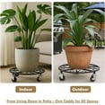 thumbnail image 6 of 4 Pack Plant Caddy with Wheels 16 Inch Rolling Plant Stand for Large Plants Heavy Duty Plant Rollers Metal Plant Dolly Rustproof Planter Stand Wrought Iron Plant Stands Flower Cart Indoor Outdoor, 6 of 8