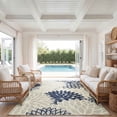 thumbnail image 5 of Nourison Aloha Indoor/Outdoor Tropical Floral Ivory/Navy 7'10" x 10'6" Area Rug, (8' x 11'), 5 of 13