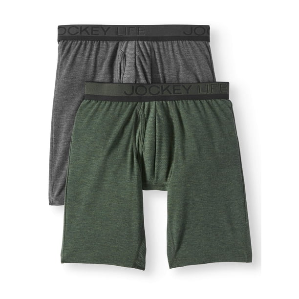 Jockey Life Men's Eco Outdoor Gear LongLeg Boxer Brief 2 pack