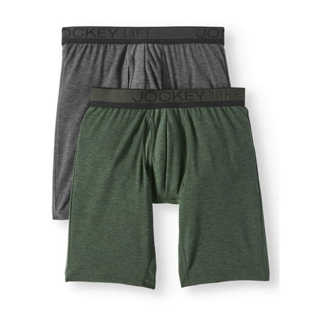 Jockey Life Men's Eco Outdoor Gear Long-Leg Boxer Brief - 2 pack
