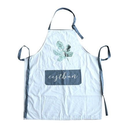 

Unique Printing Water Oil Proof Apron Women Nordic Apron Adjustable Kitchen Cooking Baking Bib Apron Pocket