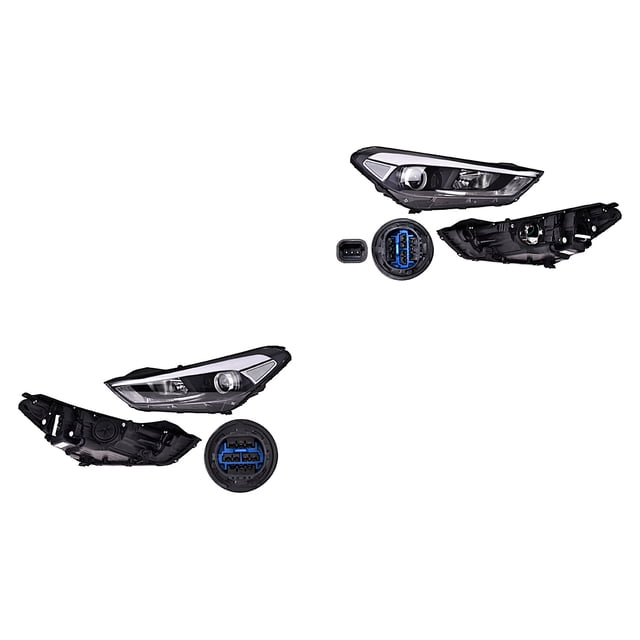 Par de Faros Delanteros Tucson 2016 A 2018 Hyundai Generica C/Motor 7 Pines Eléctrico