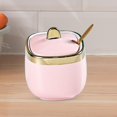 thumbnail image 4 of CUITING Ceramic Sugar Bowl Container with Lid and Spoon Spice Seasoning Box Ceramic Condiment Pot Condiment Jar for Counter Orange, 4 of 6