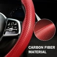 thumbnail image 2 of 3-Piece Non-Slip Carbon Fiber Steering Wheel Cover, Universal 15-Inch Snap-On Grip, Matte Black Car Interior Accessories, 2 of 14