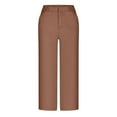 thumbnail image 3 of SNKSDGM Women's Plus Womens Dress Pants Tall Womens Linen Pants Suit Dressy Women's Solid Color Capri Pants Casual Workout Trousers with Drawstring Waist, 3 of 4