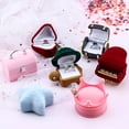 thumbnail image 2 of 1pcs Velvet Ring Box Stud Earring Rings Holder Case Jewelry Display Box Engagement Wedding Valentine's Day Gift Packaging Box Ring packaging box, 2 of 6