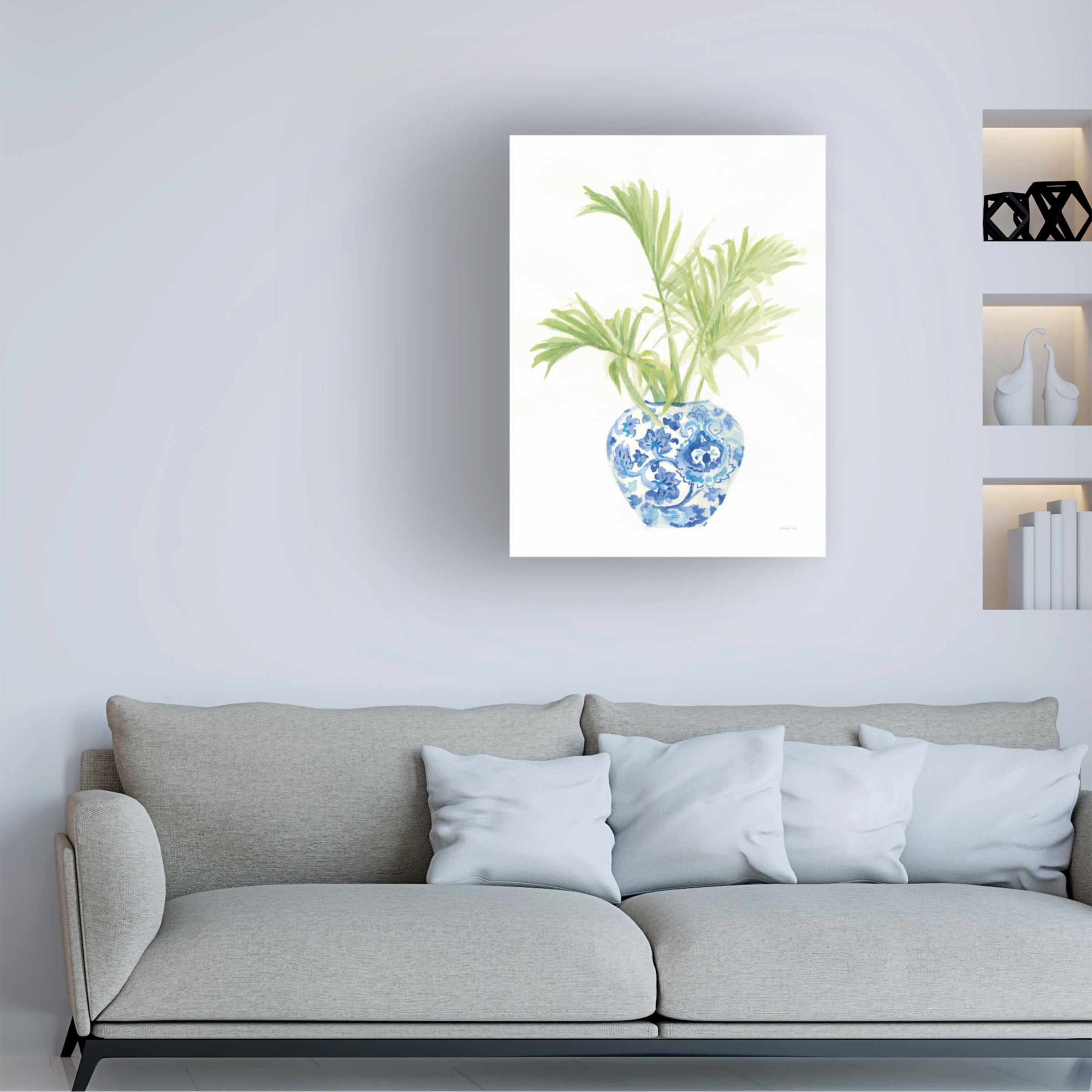 Trademark Fine Art 'Palm Chinoiserie White II' Canvas Art by Danhui Nai