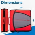 thumbnail image 3 of Case-it The Mighty Zip Tab Zipper Binder - 3 inch O-Rings - 5 Color Tab Expanding File Folder - Multiple Pockets - 600 Sheet Capacity - Comes with Shoulder Strap - Fire Engine Red D-146 (6 pack), 3 of 8