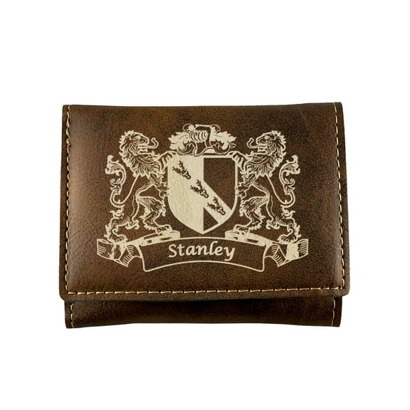 Stanley Irish Coat of Arms Rustic Leather Wallet