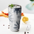 thumbnail image 3 of 30oz Blue Christmas Snowflake Pattern Tumblers Stainless Steel Tumbler with Lid and Straw,Vacuum Insulated Double Wall Travel Tumbler Cups Mug with Cleaning Brush for Coffee,Tea, 3 of 7