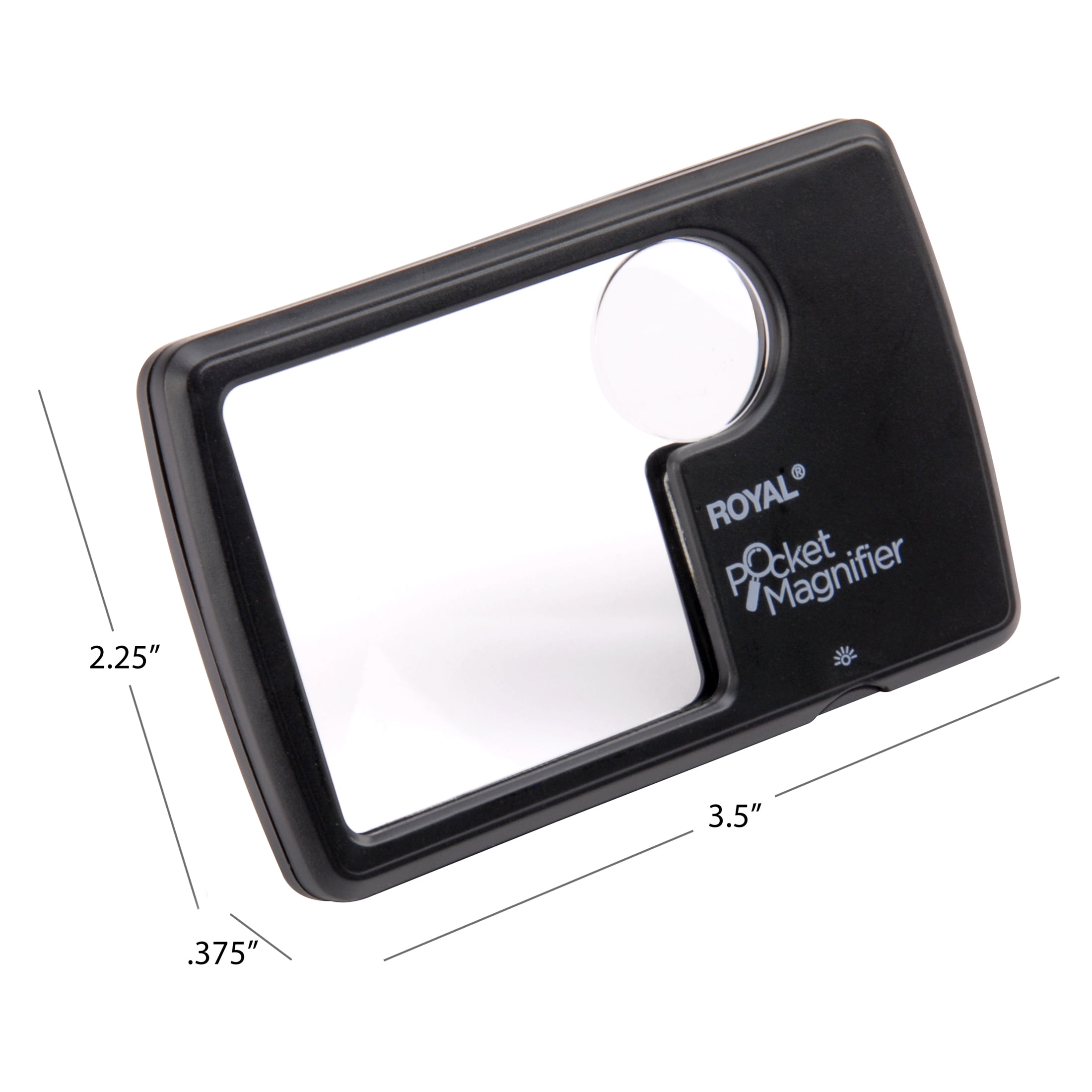 Royal SM10 Handheld 3X Illuminated Pocket Magnifier Scratch Resistant, Pack  of 2
