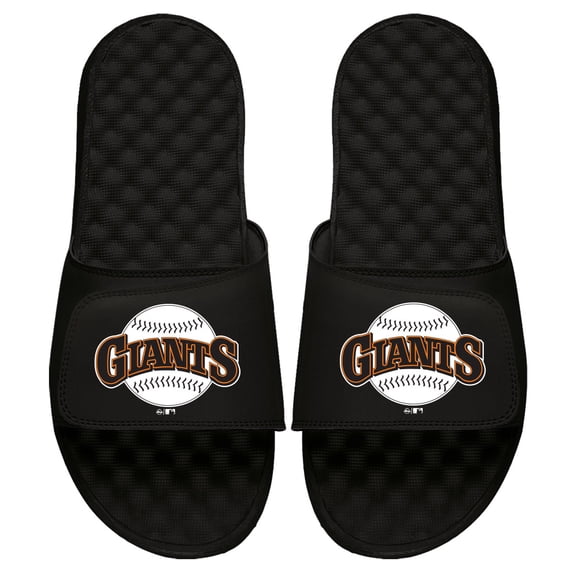 Youth ISlide Black San Francisco Giants Cooperstown Logo Slide Sandals