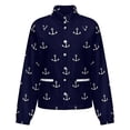 thumbnail image 5 of Jackets for Women Winter Coat Jackets Flannel Stand Collar Jacket(Anchor Pattern,Size:S-4XL), 5 of 7