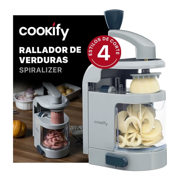 Espiralizador Rallador con 4 cuchillas de Acero Inoxidable Cookify, Cortador de Verduras en Espiral