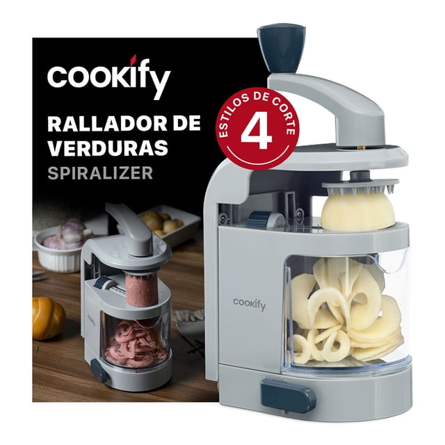 Espiralizador Rallador con 4 cuchillas de Acero Inoxidable Cookify, Cortador de Verduras en Espiral