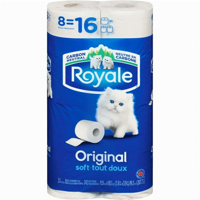 Papier Hygiénique Original, 8=16 Rouleaux, 242 Feuilles par Rouleau