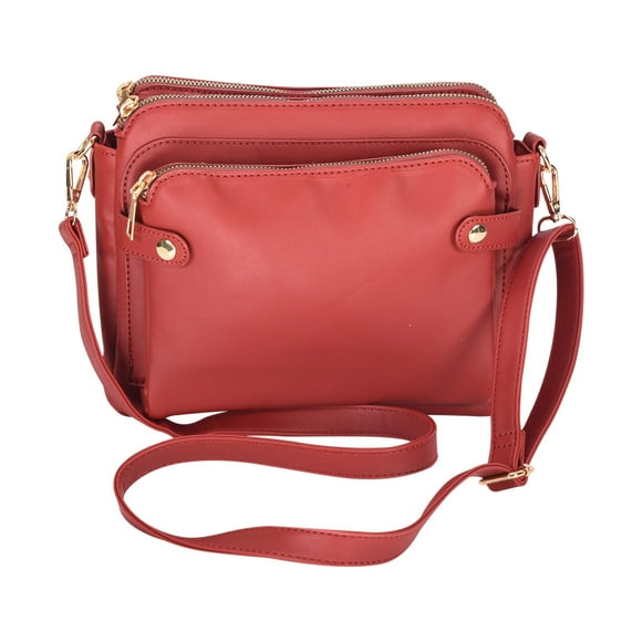 matoen Three Layer Leather Shoulder Bag Small Size Large Capacity Card Bag Fashion Bag Soft Leather