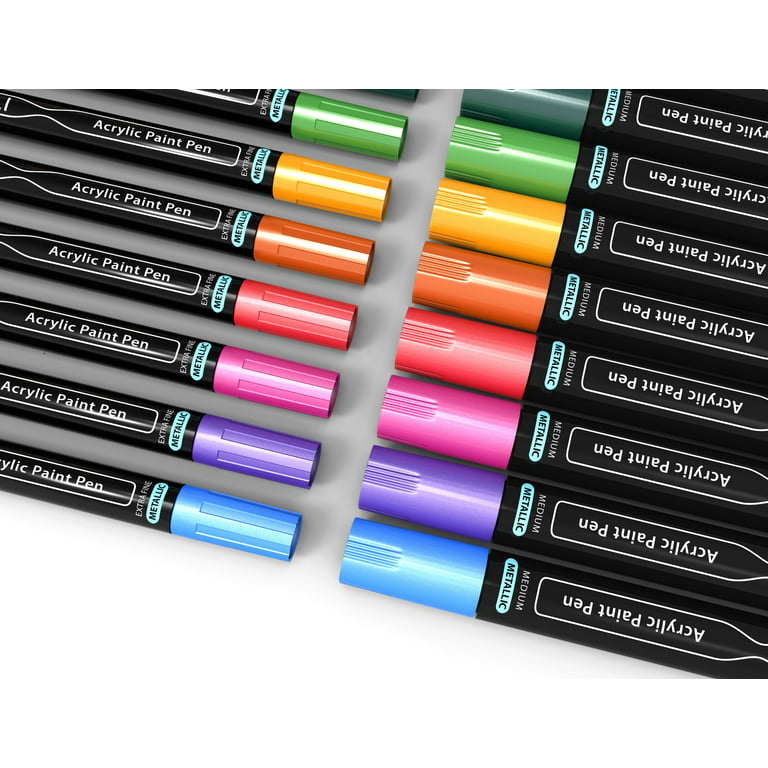 24 Pastel Acrylic Paint Pens Special Color Series Markers Set (0.7mm Extra Fine)