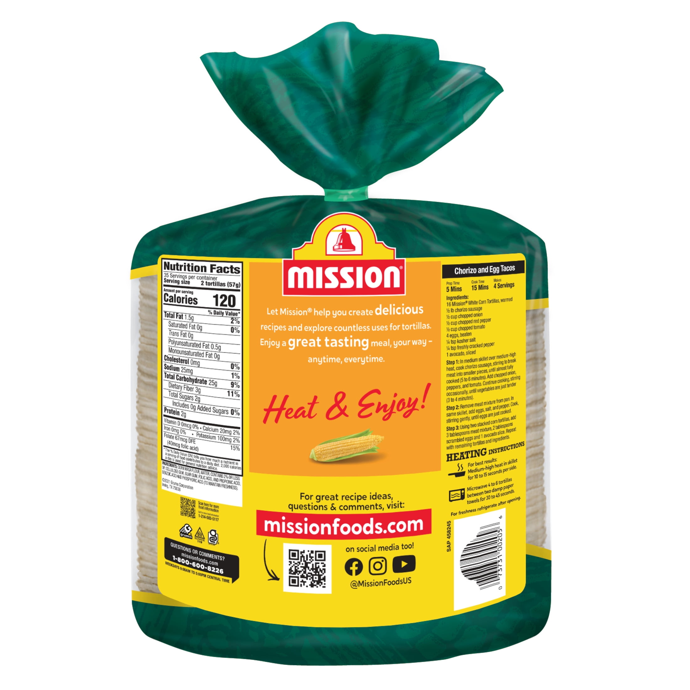 Mission Super Soft Estilo Casero White Corn Tortillas, 70 Count