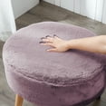 thumbnail image 3 of Home Soft Things Heavy Faux Fur Oval Ottoman - Wood Rose - 22" x 18" x 18", 3 of 5