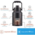 thumbnail image 3 of Half Gallon Insulated Water Bottle Jug, 64 oz Stainless Steel Sports Water Flask with Handle, Large Thermo Mug (1900ml), 3 of 6