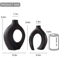 thumbnail image 4 of Linqz 2-Pack Black Ceramic Vase Set, Modern Hollow Design, Minimalist Home Decor for Living Room & Table Centerpiece, 4 of 9