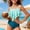 ZA Light Green, variant on RTKFRFLM Girls Two Piece Bikini Swimsuit Floral Print Tankini with Ruffle Trim, Swimwear for Youth