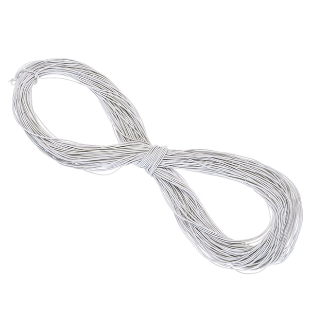 Uxcell Elastic Cord Heavy Stretch String Rope for Crafting DIY Sewing Hook Straps Camping Tie Down Strap White 1.5mm x 100m