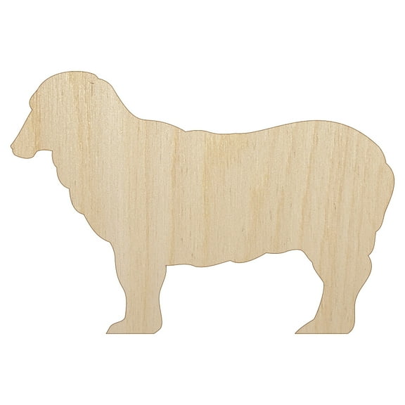 Sheep Standing Solid Wood Shape Unfinished Piece Cutout Craft DIY Projects - 4.70 Inch Size - 1/8 Inch Thick