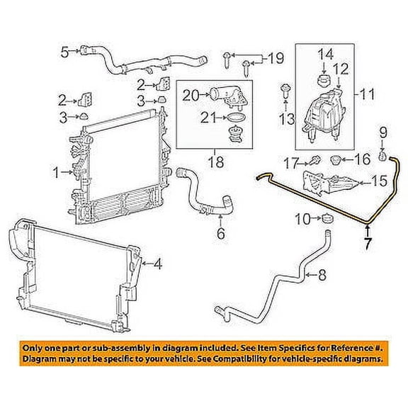 Ram CHRYSLER OEM Radiator Coolant-Recovery Tank Bottle Overflow Hose 68167955AA