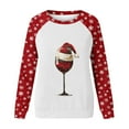 thumbnail image 4 of miqiqism Women's Christmas Sweatshirts Fashion Wine Glass Graphic Snowflake Print Shirts Juniors Casual Round Neck Raglan Long Sleeve Pullover Tops Blouses,W#01_White,X-Large, 4 of 4
