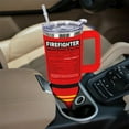 thumbnail image 6 of Firefighter Tumbler 40 oz with Lid, Straw and Handle - Insulated Cup Gift for Fireman, Firewoman, Men and Women, 6 of 6