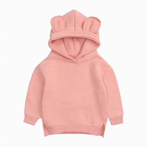 KPOPLK Toddler Baby Boys Hooded Sweatshirt Pullover 3 6 9 12 18 Months 2T 3T Casual Long Sleeve Hoodies Solid Color Fleece Pocket Sweatshirt Tops,Size 12-24 Months