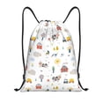thumbnail image 1 of Kdxio Farm Animals Pattern Drawstring Bag for Gym Sports School Travel Lightweight Sackpack with Adjustable Cords Waterproof Fabric-Small, 1 of 6