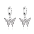 thumbnail image 1 of Women Earrings Fashion Rhinestone Small Butterfly Dangle Earrings Hoop Earrings, 1 of 10