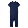 thumbnail image 5 of Bovxnpu Men Scrubs Set Nurse Uniform Set Workwear Short Sleeve V-Neck Casual Nurse Uniform Top Set, 5 of 7