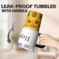 thumbnail image 5 of Sunflower 20oz Stainless Steel Tumbler with Handle and Straw – Insulated Travel Cup with Sliding Lid, 360° Full Wrap Printed Mug for Home, Outdoor & Sports Use, Foral, 5 of 6