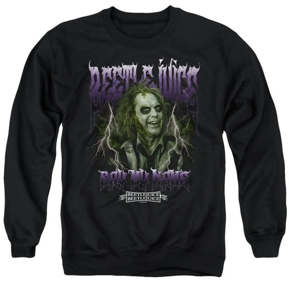 Beetlejuice Beetlejuice Band Unisex Adult Crewneck Sweatshirt, Black, 3X-Large