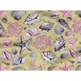 thumbnail image 6 of oneOone Rayon Pale Yellow Fabric Sea Shells Pattern Sewing Material Print Fabric By The Yard 56 Inch Wide, 6 of 8