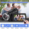 thumbnail image 4 of Camerina Camara de Video Digital, V12 Full HD 16X Cámara de Vídeo de Zoom con Pantalla LCD videocamara Giratoria Soporte de Camara de Video 30 Megapíxeles para Visión Nocturna Detección de Rostro, 4 of 5