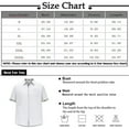 thumbnail image 3 of Huresd Men's Wrinkle Free Untucked Cuban Shirt Color Block Button Down Shirts Short Sleeve Shirt White 4XL, 3 of 5