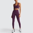 thumbnail image 2 of Women Workout Sets 2 Piece Yoga Outfits Pure Color -lifting Sports Fitness Running High-waist vest Suit Sweatpants, 2 of 8