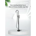 thumbnail image 2 of Freestanding Tub Faucet with Hand Shower, Modern Floor Mount Bathtub Filler Set, High Flow Waterfall Spout, Bath Tub Faucet for Soaking Tub and Bathroom Remodel, 2 of 9