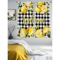 thumbnail image 3 of Yellow Lemons Sheer Curtains 63 Inch Length 2 Panels Set Window Treatments, Summer Fruits Leaves Botanical Buffalo Plaid Rod Pocket Semi Curtains for Living Room/Bedroom/Kitchen Décor, 104"W x 63"L, 3 of 7